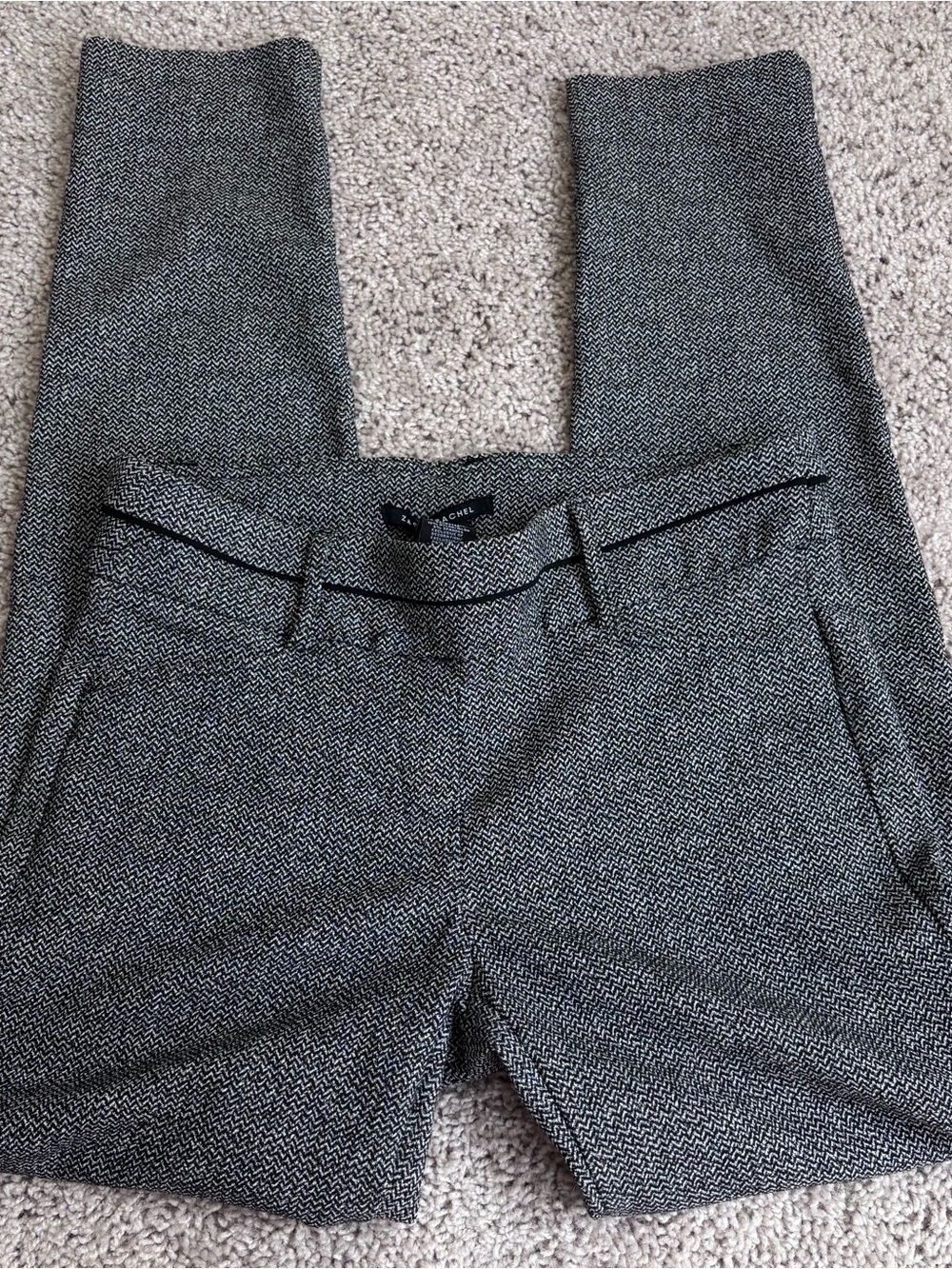 Zac & Rachel Black and Gray Herringbone Women's Trousers